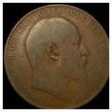 1907 Great Britain One Penny - Edward VII NEARLY U