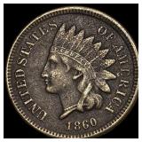 1860 Copper-Nickel Indian Head Cent NEARLY UNCIRCU