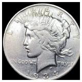 1934 Peace Silver Dollar NEARLY UNCIRCULATED