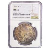 1891 Morgan Silver Dollar NGC MS65