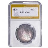 1826 Capped Bust Half Dollar PGA MS64