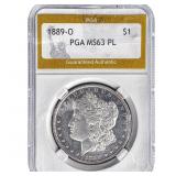 1889-O Morgan Silver Dollar PGA MS63 PL