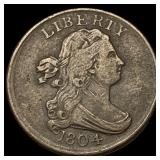 1804 Copper Half Cent Draped Bust NEARLY UNCIRCULA