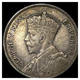1933 New Zealand Silver Shilling - George V NEARLY