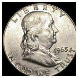 1963-D Silver Half Dollar Franklin UNCIRCULATED