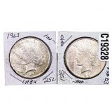 [2 Coins] 1922-1923 Silver Peace Dollar
