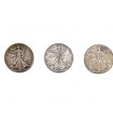 [3 Coins] 1919-1921 Walking Liberty Half Dollar