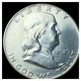 1949 Franklin Silver Half Dollar SUPERB GEM BU