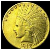 1912 $10 Indian Head Eagle Gold Coin NEARLY UNCIRC