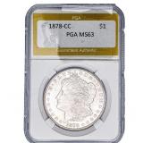 1878-CC Morgan Silver Dollar PGA MS63