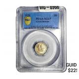 1920 Great Britain Silver 3 Pence PCGS MS63