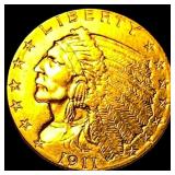 1911 Indian Head Gold $2.50 Quarter Eagle CLOSELY