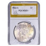1922-S Silver Peace Dollar PGA MS65+