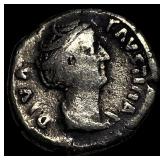 Roman Empire Faustina I Posthumous Silver Denariu