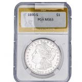 1890-S Morgan Silver Dollar PGA MS63