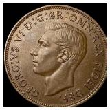 1950 Great Britain One Penny - George VI NEARLY UN