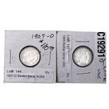 [2 Coins] 1906-1907 Barber Dime