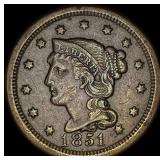 1851 Braided Hair Large Cent NEARLY  UNCIRCULATED