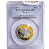 2000-W U.S. Library of Congress Bimetallic $10