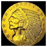 1909-D Indian Head Half Eagle $5 Gold CLOSELY UNCI