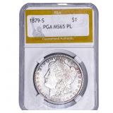 1879-S Morgan Silver Dollar PGA MS65 PL