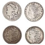 [4  Coins] 1884-1896 Morgan Silver Dollar