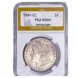 1891-CC Morgan Silver Dollar PGA MS64+