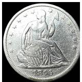 1846-O Silver Half Dollar ABOUT UNCIRCULATED