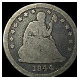 1844-O Silver Seated Liberty Quarter NICELY CIRCUL