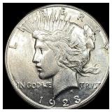 1923-S Silver Peace Dollar CHOICE AU