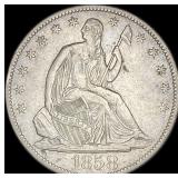 1858-O Silver Half Dollar CLOSELY  UNCIRCULATED