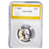 1963 Washington Silver Quarter PGA PR66