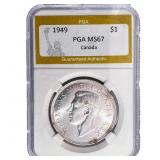 1949 Canada Silver Dollar PGA MS67