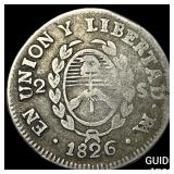 1826 Argentina Silver 2 Soles NEARLY UNCIRCULATED