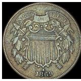 1869 Bronze Two-Cent Piece ABOUT UNCIRCULATED