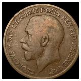1918 Great Britain One Penny - George V NEARLY UNC
