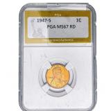 1947-S Wheat Cent PGA MS67 RD