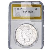 1927 Silver Peace Dollar PGA MS64