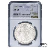 1884-O Morgan Silver Dollar NGC MS62