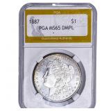1887 Morgan Silver Dollar PGA MS65 DMPL