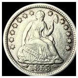 1853 Arrows Seated Liberty Half Dime CLOSELY  UNC