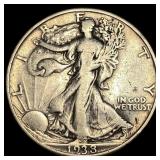 1938-D Silver Half Dollar Walking Liberty LIGHTLY
