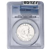 1954 Franklin Half Dollar PCGS MS63