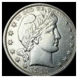 1915-S Silver Barber Half Dollar CLOSELY UNCIRCUL