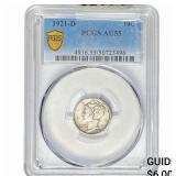 1921-D Mercury Silver Dime PCGS AU55
