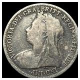 1900 Great Britain Silver 6 Pence - Victoria NEARL