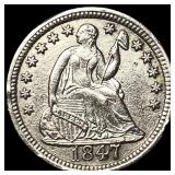 1847 Silver Half Dime CLOSELY UNCIRCULATED