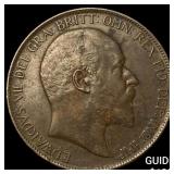 1907 Great Britain One Penny - Edward VII NEARLY U