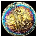 1985 Toned Mexico 1 Onza Silver Libertad SUPERB GE