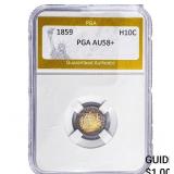 1859 Seated Liberty Half Dime PGA AU58+